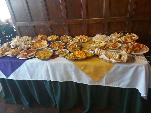 Delectable buffet feast prepared in-house for a home celebration
